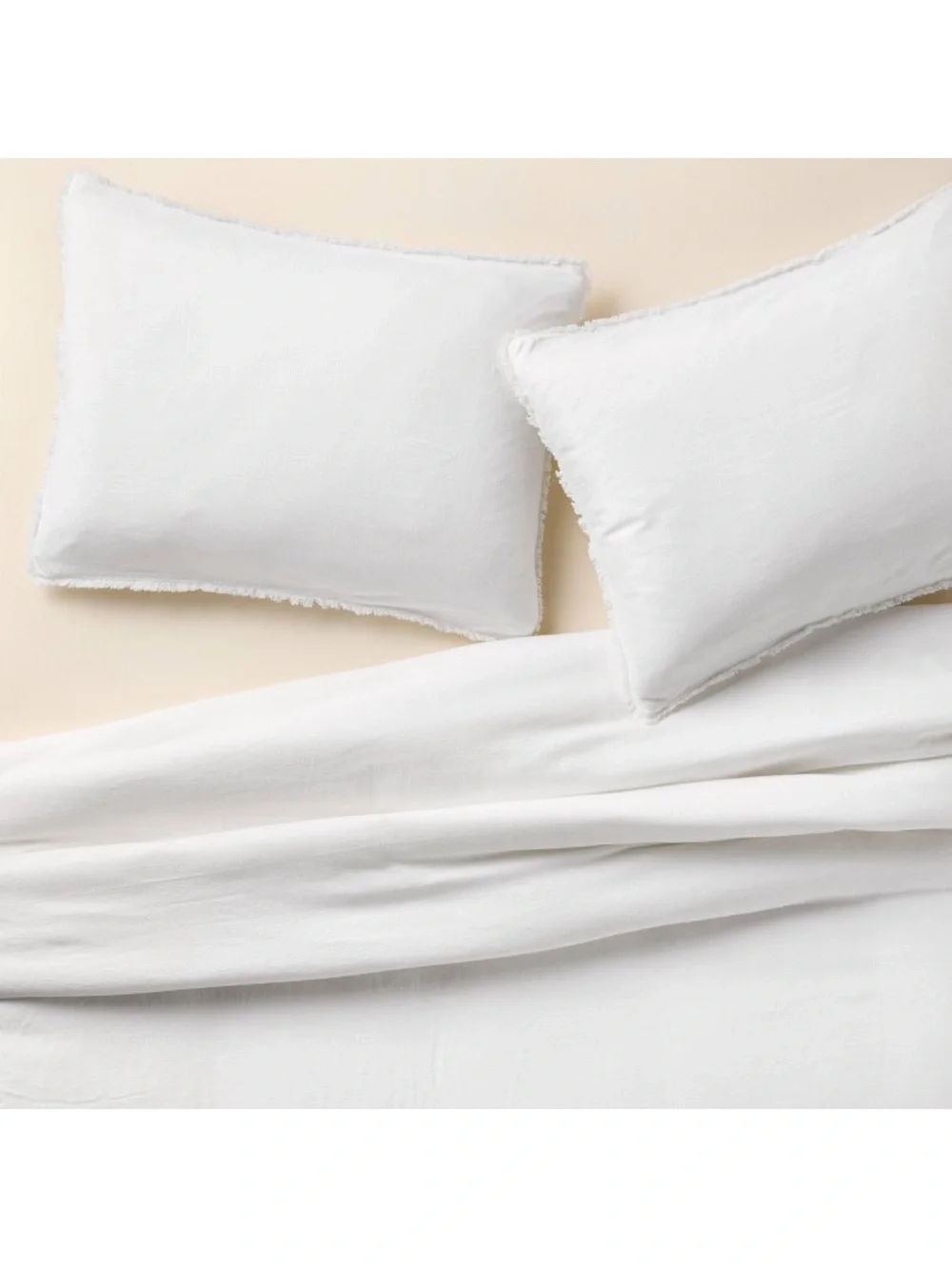 Casaluna King/ Cal King Heavyweight Linen Blend Comforter Set - White